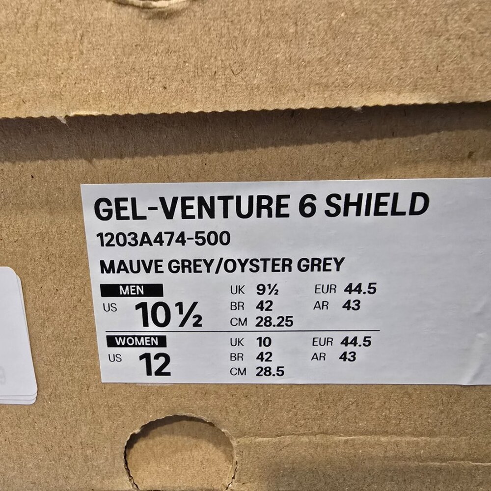 ASICS GEL-VENTURE 6 SHIELD 1203A474 500 Oyster Grey Sports Style MENS 10.5 NEW - Picture 11 of 15